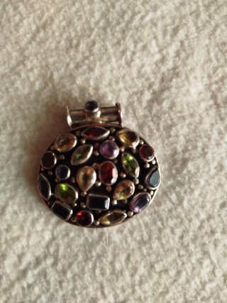 Collar Plata Multicolor Piedras