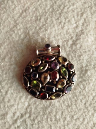 Collar Plata Multicolor Piedras