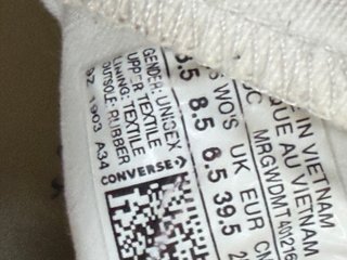 Converse bianche donna taglia 39.5