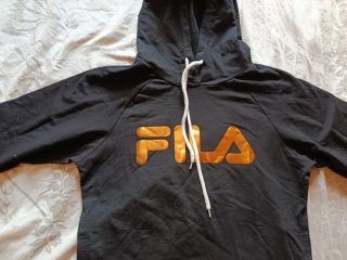 Sudadera Fila Negra Talla S Logo Dorado