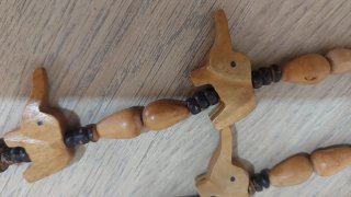 Collana etnica vintage legno elefanti