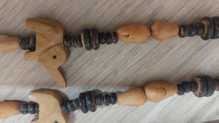 Collana etnica vintage legno elefanti