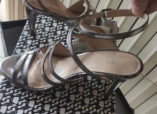 Sandali donna argento tacco 38