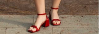 Sandalias rojas tacón mujer