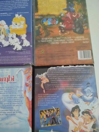 Lote 4 Películas VHS Disney Clásicos Español