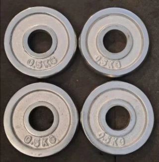 4 discos 0.5kg para barra 30mm