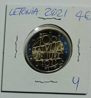 2 Euros Letonia 2021 Latvija de Jure