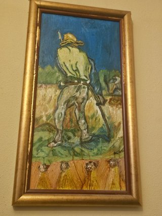 Cuadro al óleo de campesino