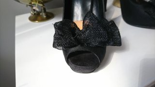 Talla 38 Sandalias Negras Tacón, Plataforma, Lazo