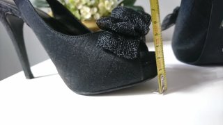 Talla 38 Sandalias Negras Tacón, Plataforma, Lazo