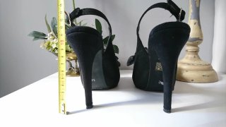 Talla 38 Sandalias Negras Tacón, Plataforma, Lazo