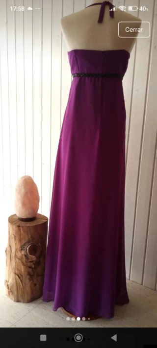Vestido largo gasa morado