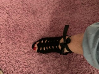 Sandalias gladiador negras atadas