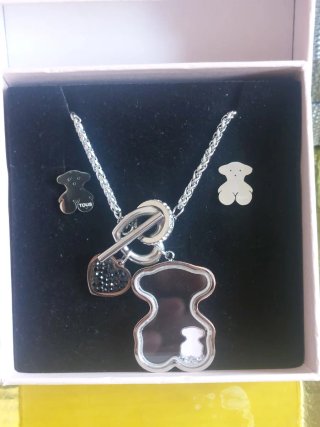 Conjunto Tous Osito Collar y Pendientes