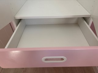 Armario infantil Ikea blanco y rosa