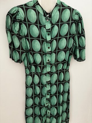 Vestido Zara verde y negro
