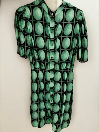 Vestido Zara verde y negro