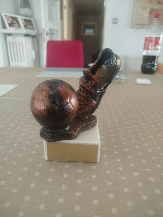 Trofeo Bota de Fútbol y Balón