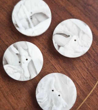 4 Botones Grandes Antiguos