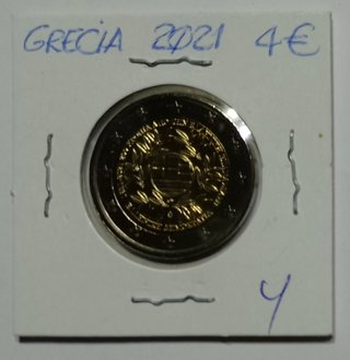 2 Euros Grecia 2021 Revolución Griega S/C
