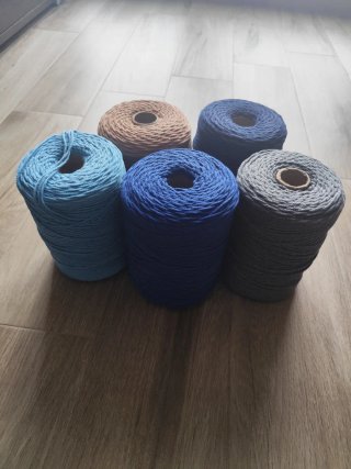 Cuerda macramé, lote de 5 bobinas de 3 mm y 450 m.