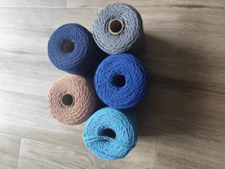 Cuerda macramé, lote de 5 bobinas de 3 mm y 450 m.