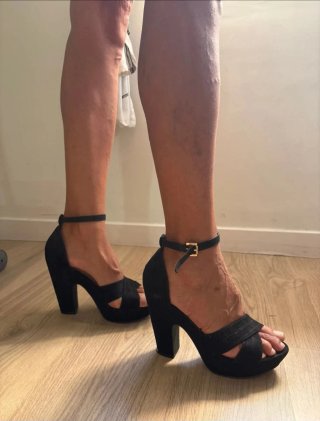 Sandalias de fiesta negros tacón plataforma