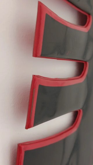 Corbatero Vintage moustache Negro Rojo