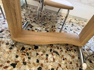 Mesa Comedor Cristal 160x90 + 6 Sillas Beige