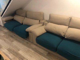 2 Sofás Cama Beige 3+2 Plazas,450€ los 2 juntos.