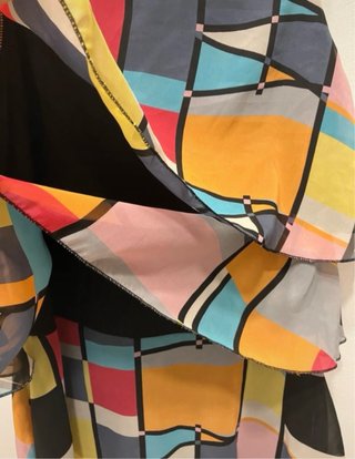 Top donna in viscosa - fantasia Mondrian