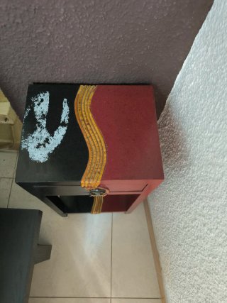 2 Mesita de noche de madera con cajón y dos espejo