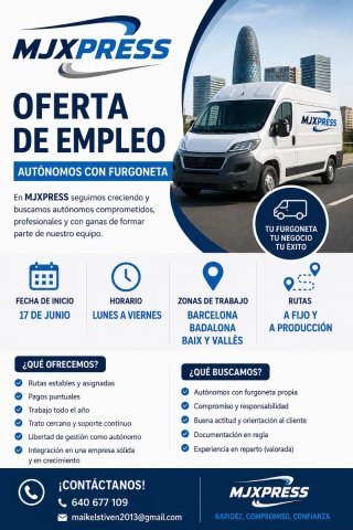 ‼️ AUTÓNOMOS CON FURGONETA‼️