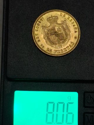 Moneda oro 25 pesetas Alfonso XII
