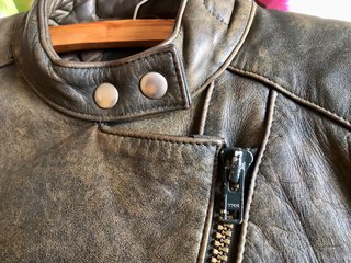 Chaqueta Moto Mujer Cuero Marrón