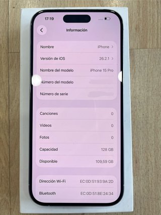 IPHONE 15 PRO 128GB BIANCO USATO + FATTURA