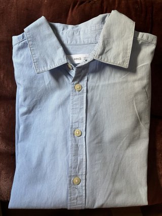 Camisa Mango Celeste Talla 13-14.  164 cm