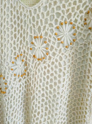 Jersey calado beige talla 46