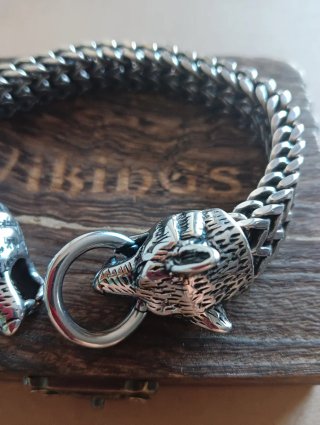 Pulsera Acero Lobos plateada