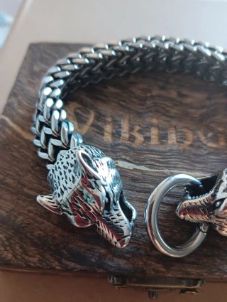 Pulsera Acero Lobos plateada