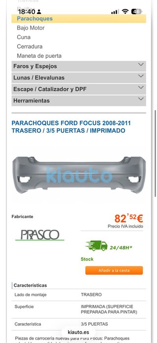 Parachoques Trasero Ford Focus 2008-2011
