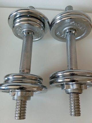Juego de pesas cromadas ajustables