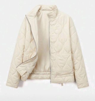 Cazadora acolchada beige mujer