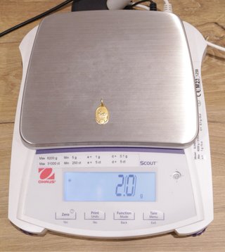 MEDALLA BEBÉ-CUNA-RELOJ, ORO 18K/2.0g