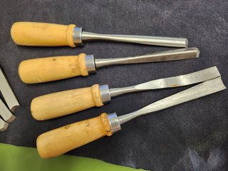 Set scalpelli legno vintage