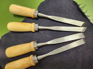 Set scalpelli legno vintage
