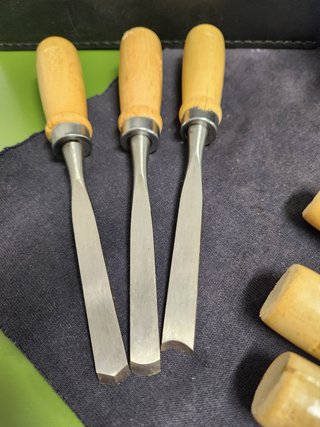Set scalpelli legno vintage