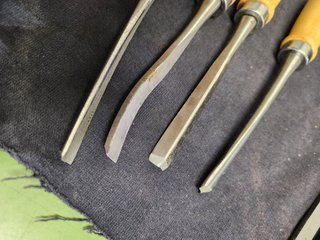 Set scalpelli legno vintage