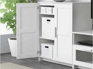 2 Armarios Blancos Puertas de Madera.