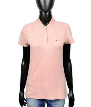 Tommy Hilfiger Denim Polo Donna M Rosa Logo Cotone